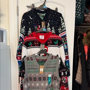 Marvel V-Neck Sweater - Black, Red, Green